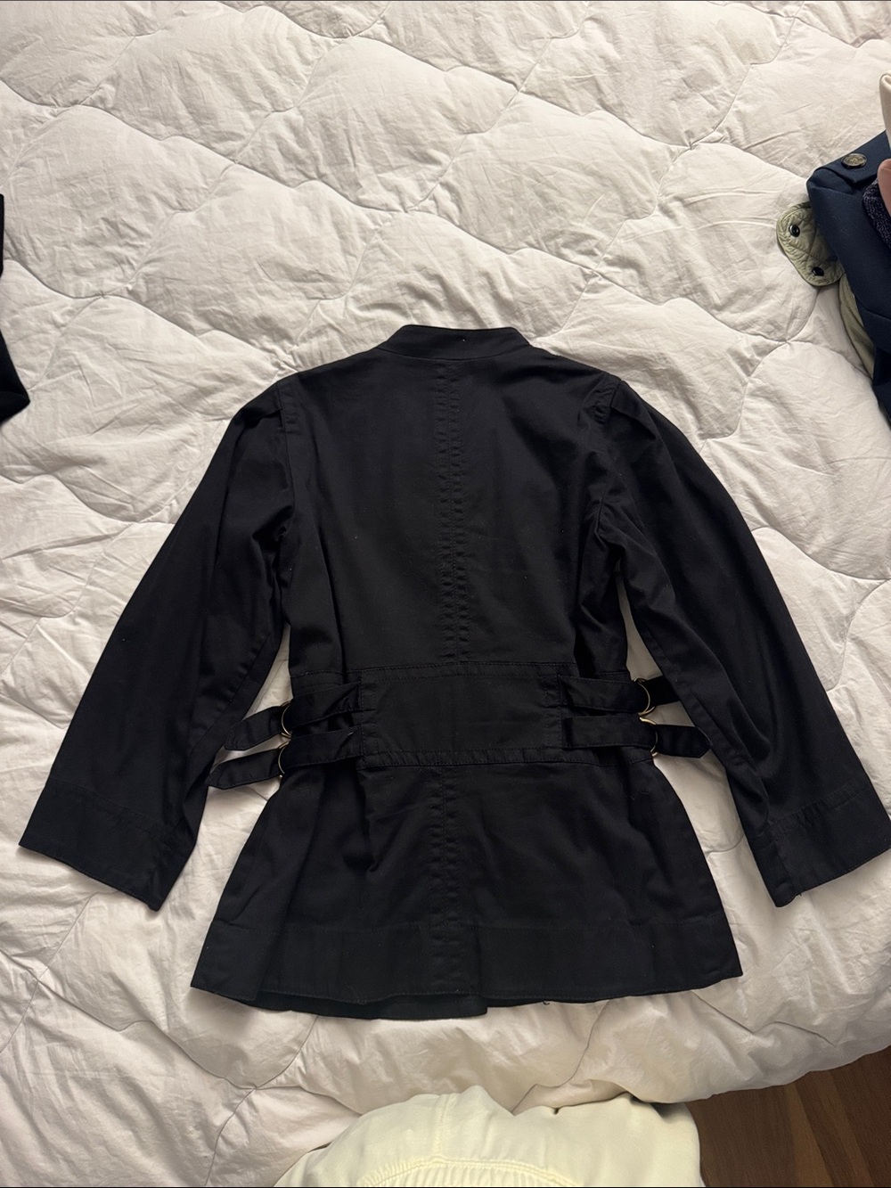 Marc Jacobs Black Women's Lightweight Trench Coat with Contrast Lining - Picture 2 of 6
